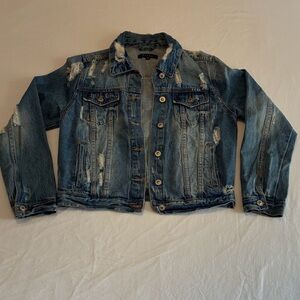 Fiore Light Blue Distressed Denim Jacket